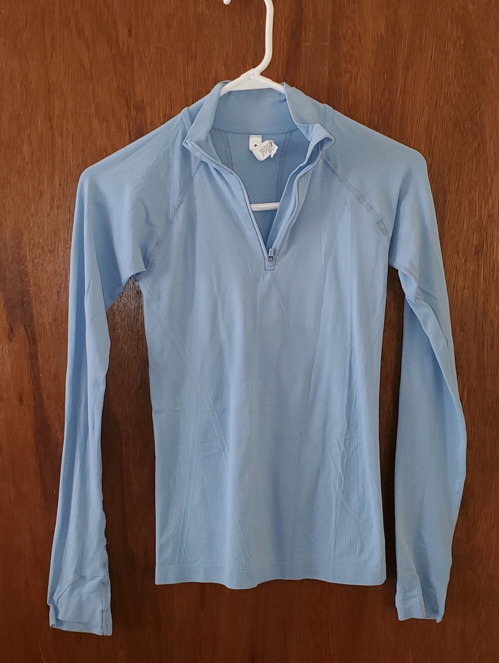 Athleta Momentum Seamless Half Zip Blue Long Sleeve Top Sz Xxs